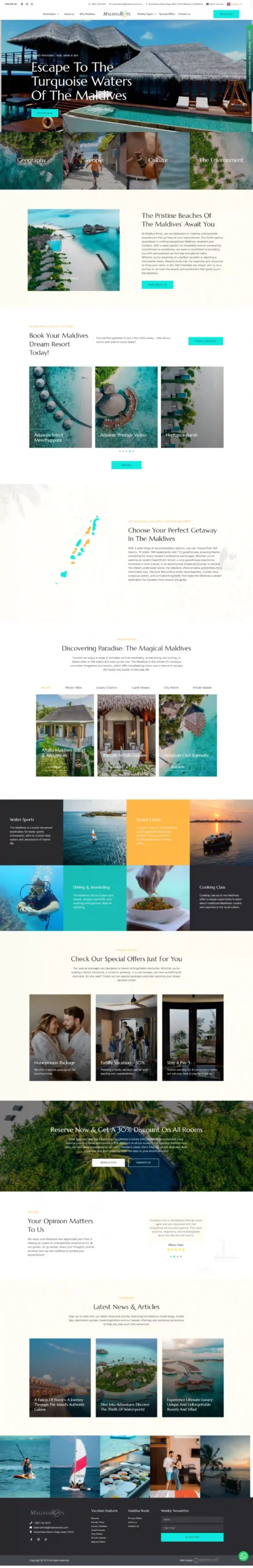 Maldiva Roots site web design by Weblook Web Design Sri Lanka