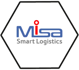 Misa Smart Logistics logo - a hexagonal logo with the letters M I S A and the tagline "Smart Logistics," designed by Weblook, a leading web design agency in Sri Lanka.