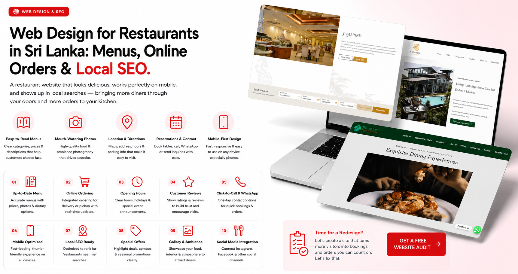 Web design for Restaurants in Sri Lanka