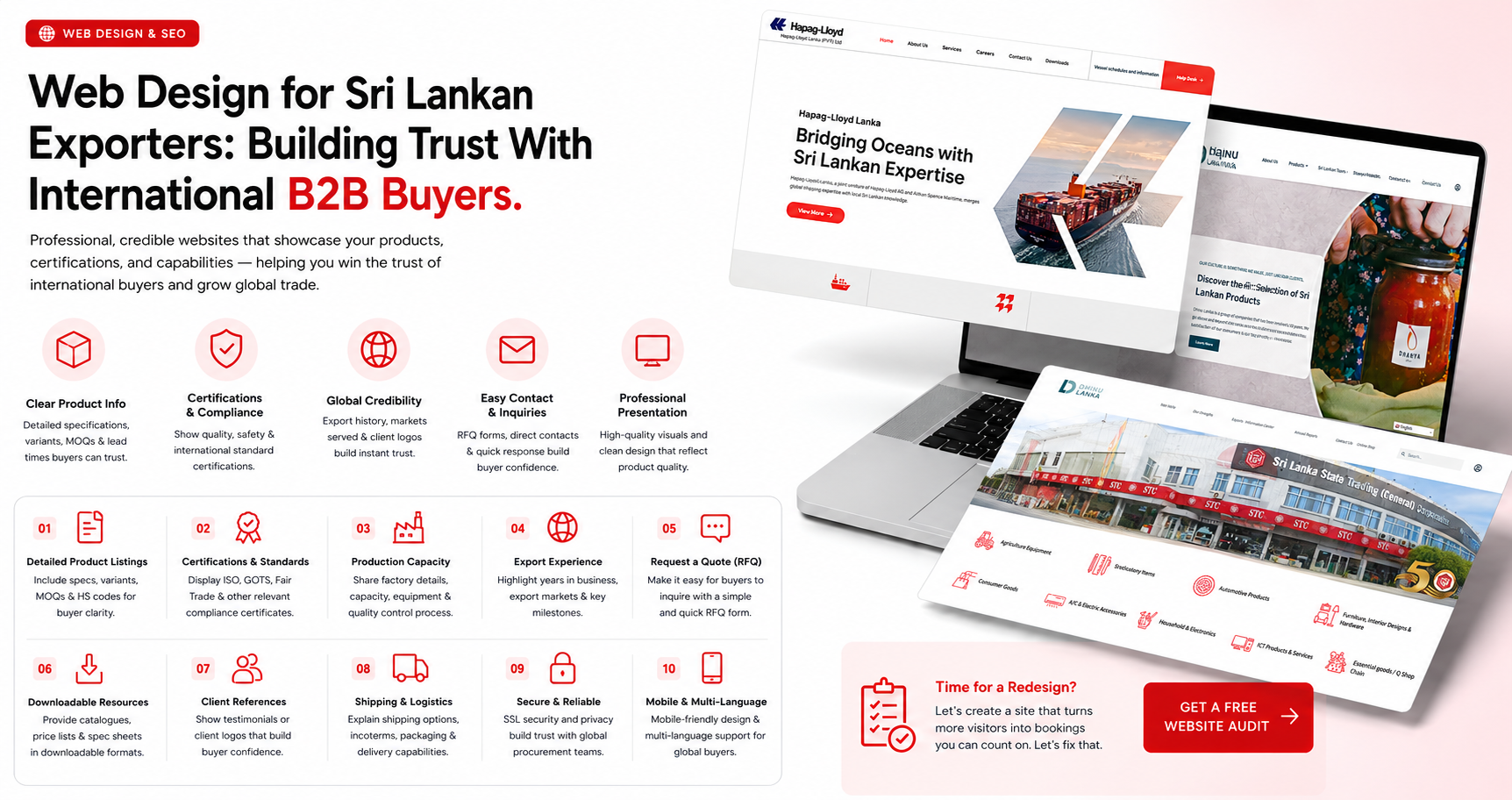 Web Design for Sri Lankan Exporters Building Trust With International B2B Buyers